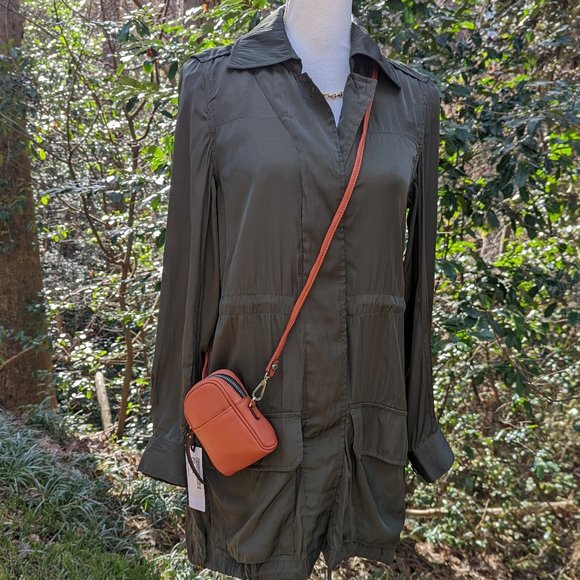 CUBIC Cargo Jacket Lightweight Fabric in Military Green Size Medium US 6 NWT - Picture 3 of 9